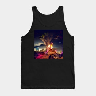 Dark Post- Apocalyptic Wonderland in a Fire Tank Top